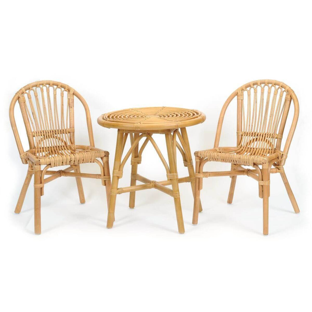 Rattan Kids Table and Chairs Set - Wick'ed Fragrance House