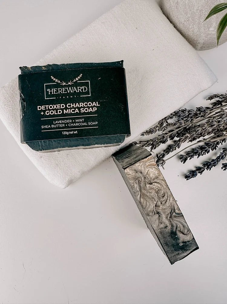 DETOXED LAVENDER + MINT SHEA BUTTER + CHARCOAL SOAP - Wick'ed Fragrance House