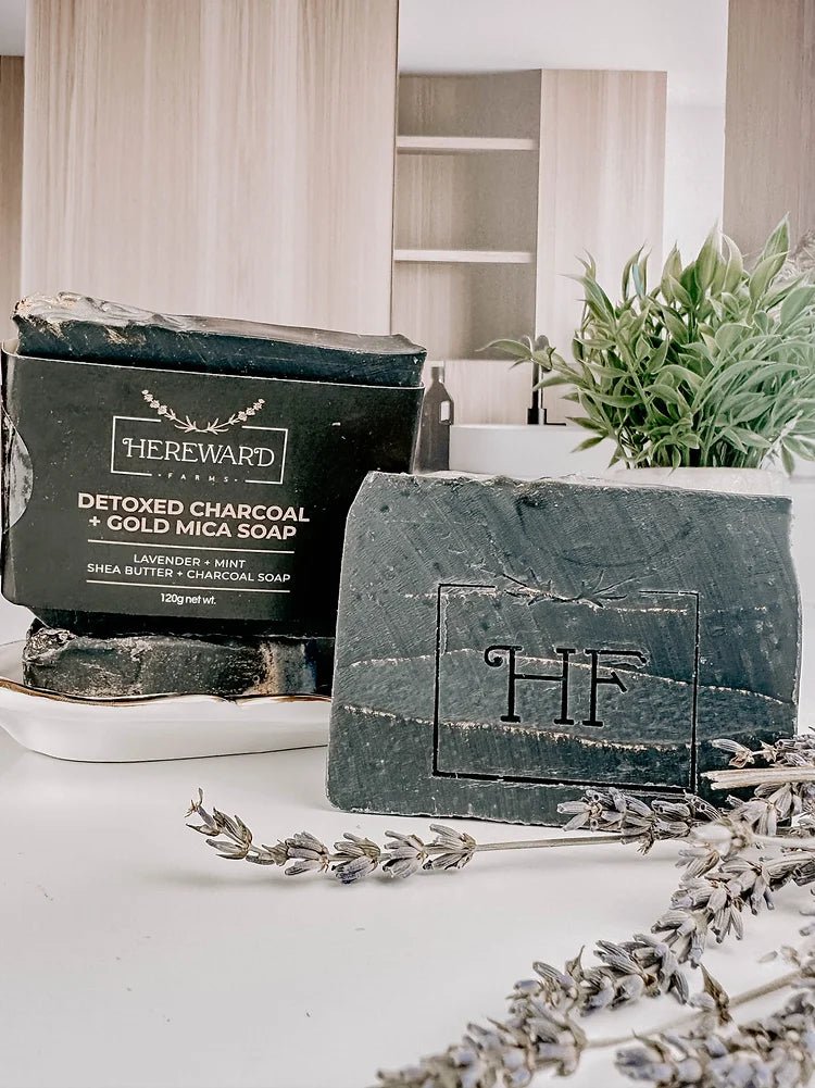 DETOXED LAVENDER + MINT SHEA BUTTER + CHARCOAL SOAP - Wick'ed Fragrance House