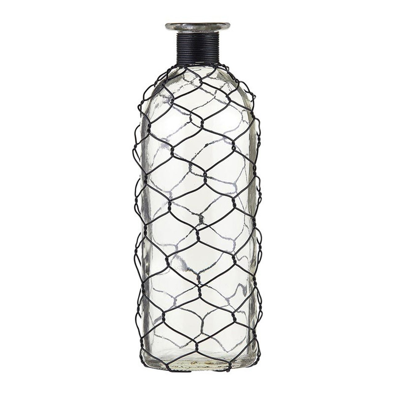 GLASS VASE WITH CHICKEN WIRE - Wick'ed Fragrance House