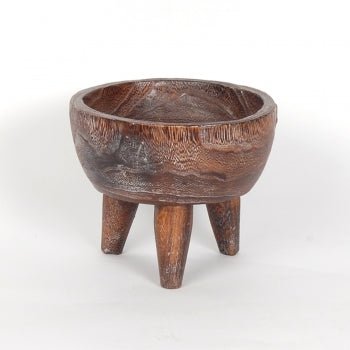 Round Wood Bowl on Legs - Wick'ed Fragrance House