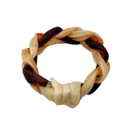 6″ - LARGE Braided Beef Collagen Ring – Brown - Natural - Wick'ed Fragrance House