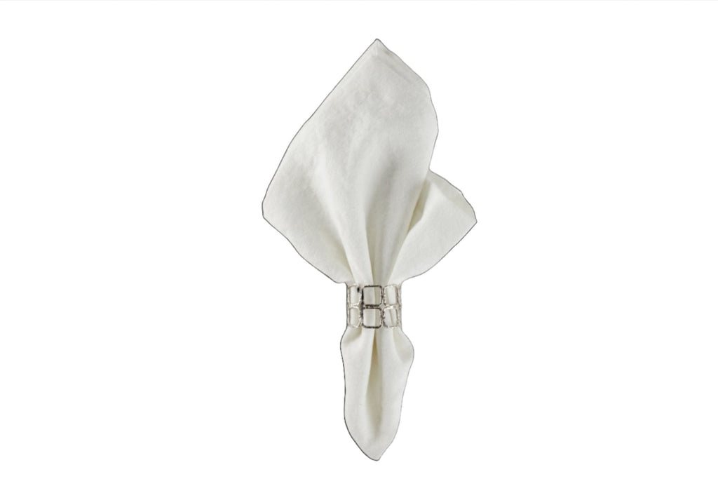 Double Square Silver Napkin Rings - Wick'ed Fragrance House