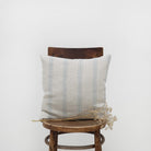Grey Blue Wide Stripe Rustic Linen Cushion Cover - Wick'ed Fragrance House