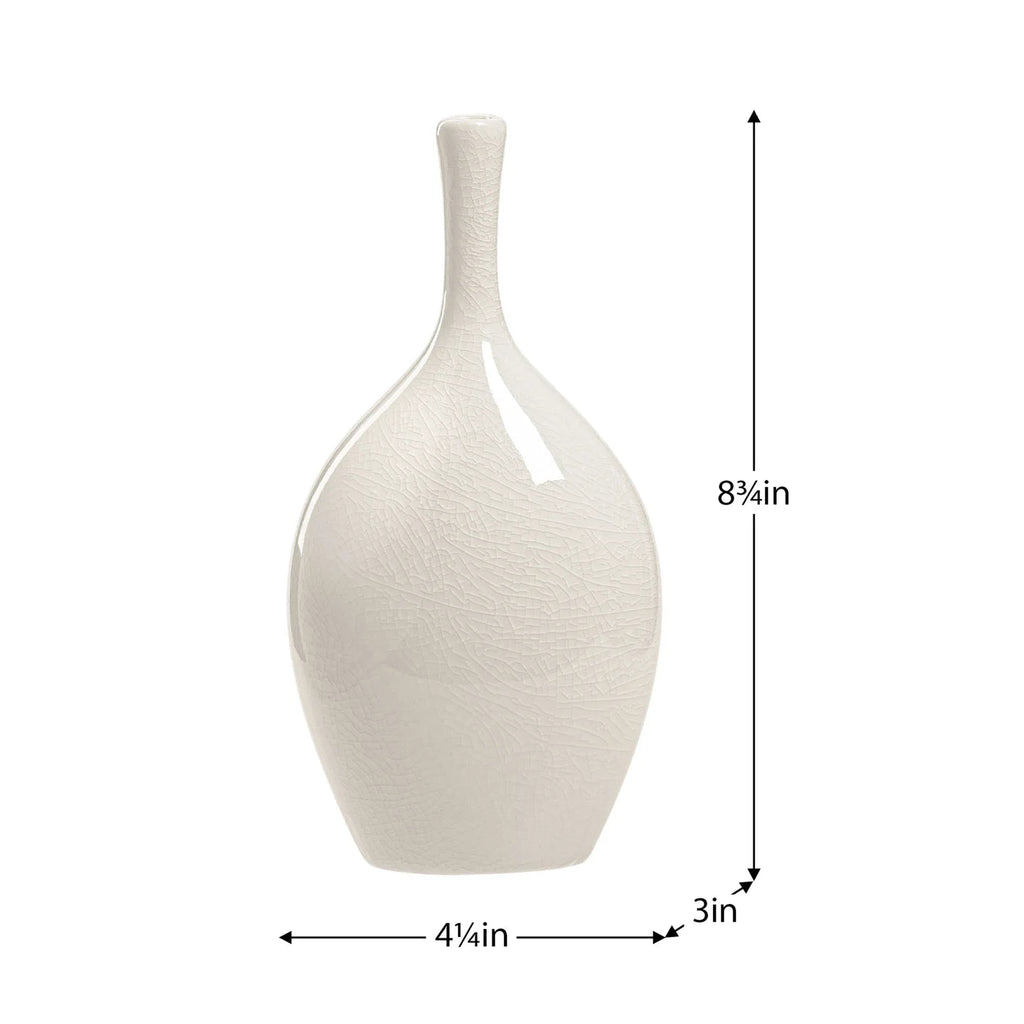 Lilo White Crackle Ceramic Vase - Wick'ed Fragrance House