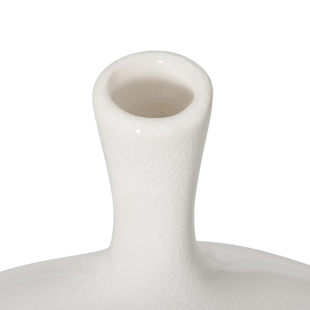 Lilo White Crackle Ceramic Vase - Wick'ed Fragrance House