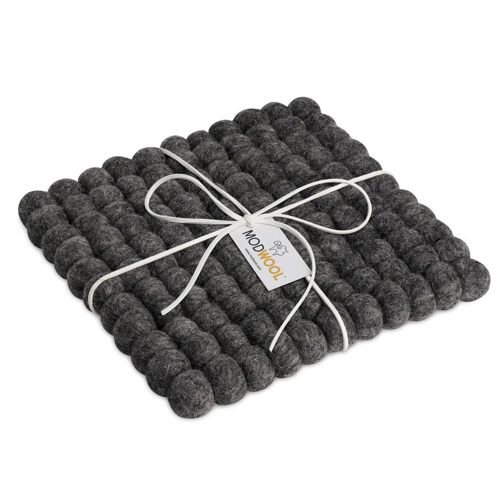 MODWOOL™ Felt Ball Square Trivet - Wick'ed Fragrance House