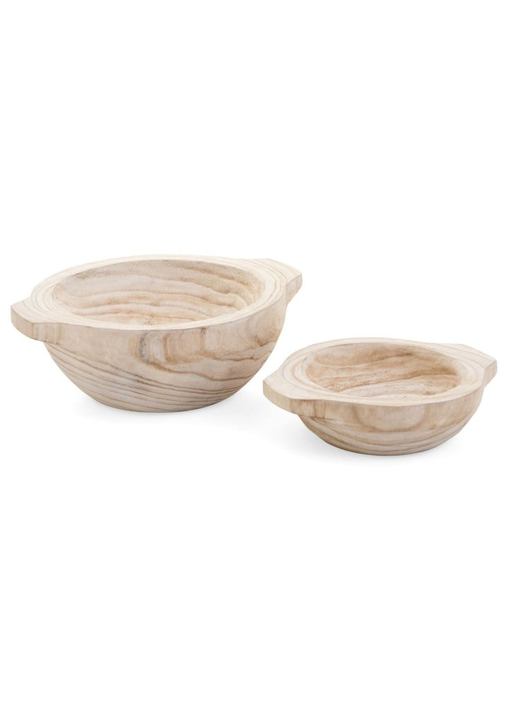 Paulownia Wood Bowl With Handles - Small - Wick'ed Fragrance House