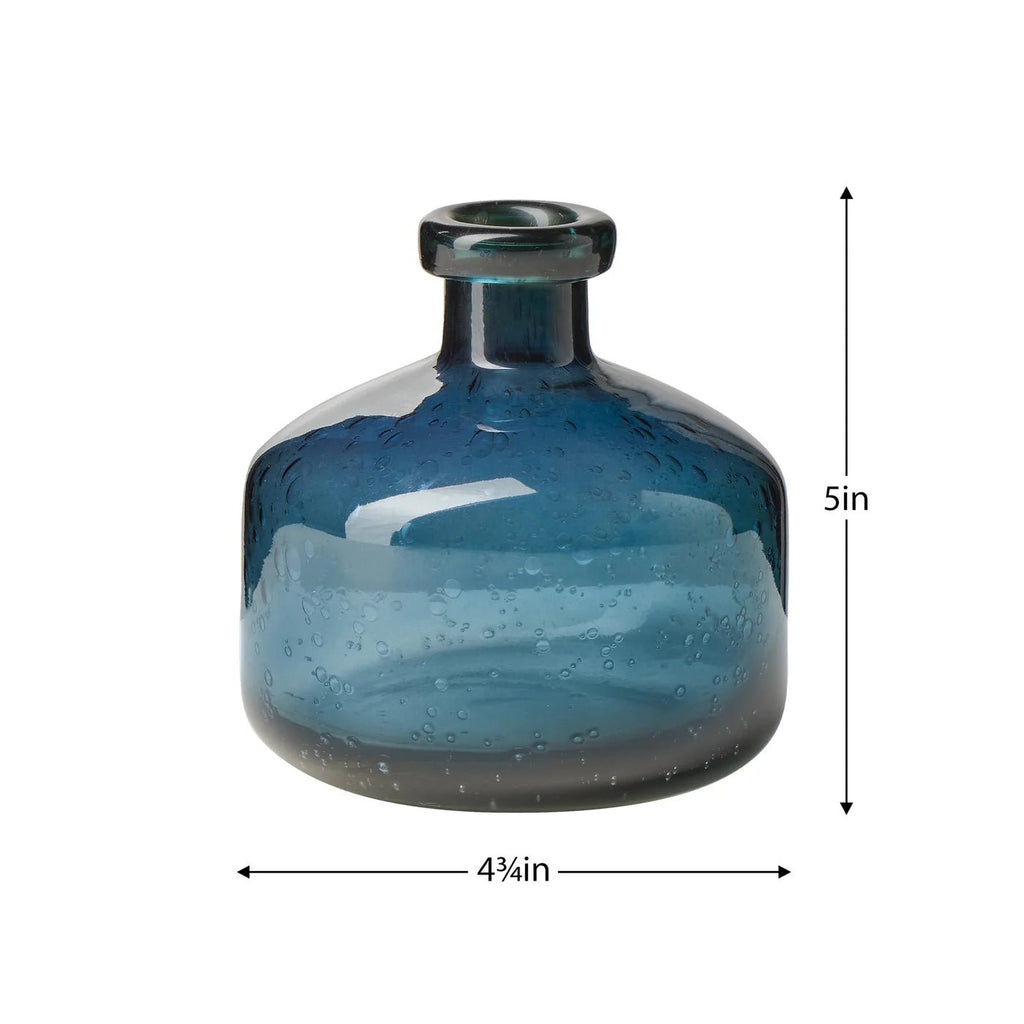 Tito Hand Blown Blue Glass Vase - Wick'ed Fragrance House