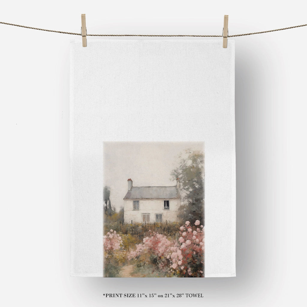 Vintage Landscape Spring House Tea Towel - Wick'ed Fragrance House