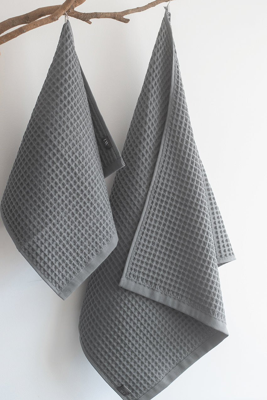 Waffle Tea Towel Dark Grey - Wick'ed Fragrance House