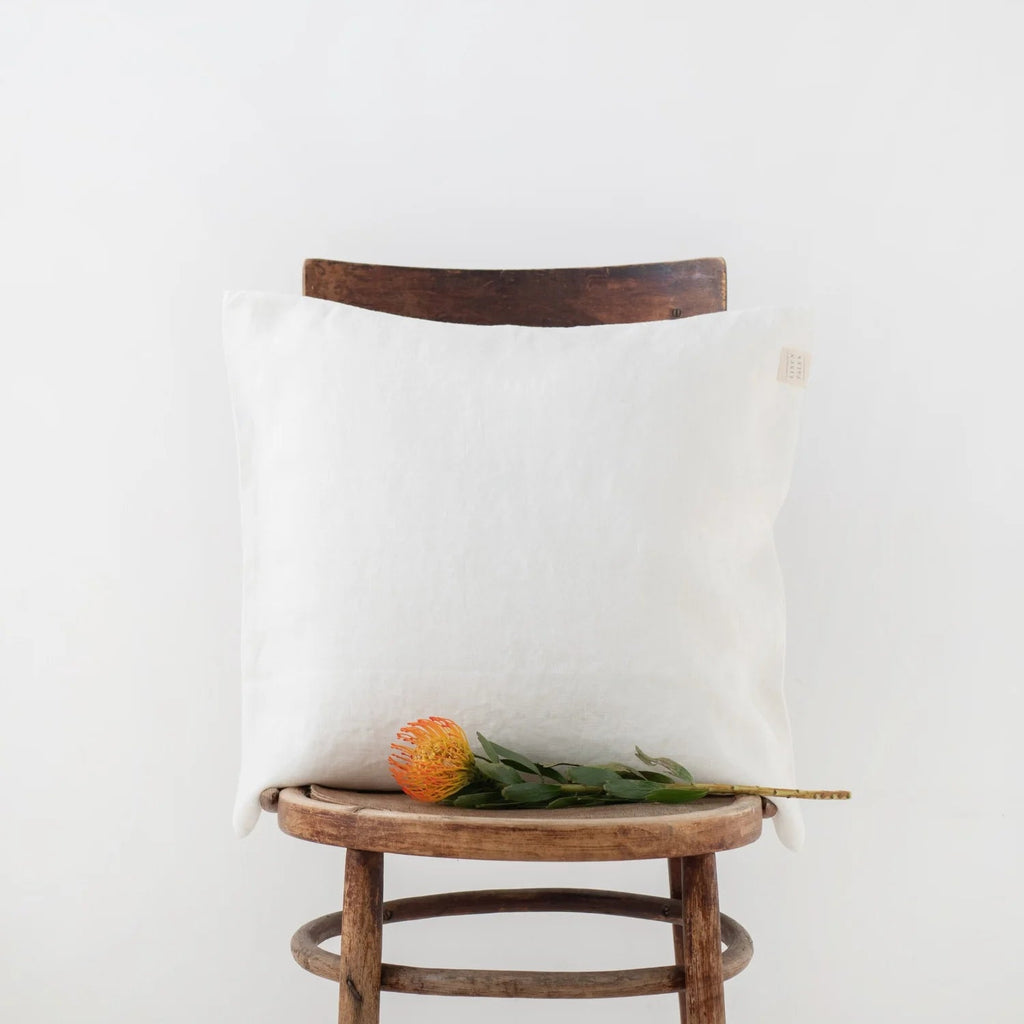 White Linen Cushion Cover - Wick'ed Fragrance House