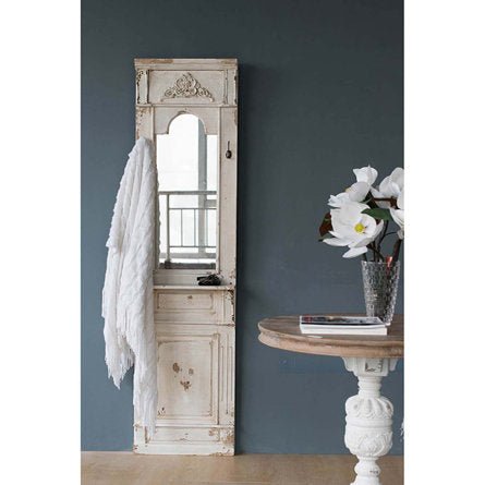 Antique White Mirror with Shelf - Wick'ed Fragrance House