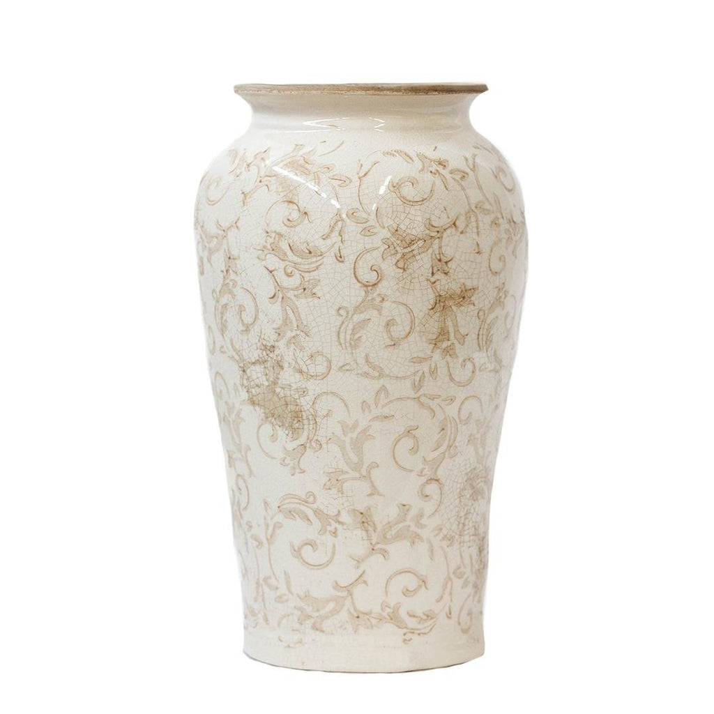 Ceramic Vase With Floral Design - Wick'ed Fragrance House