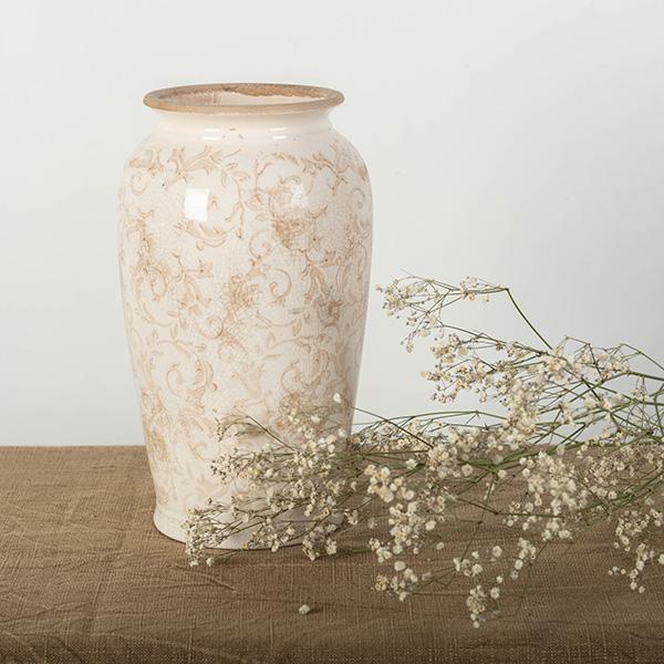 Ceramic Vase With Floral Design - Wick'ed Fragrance House