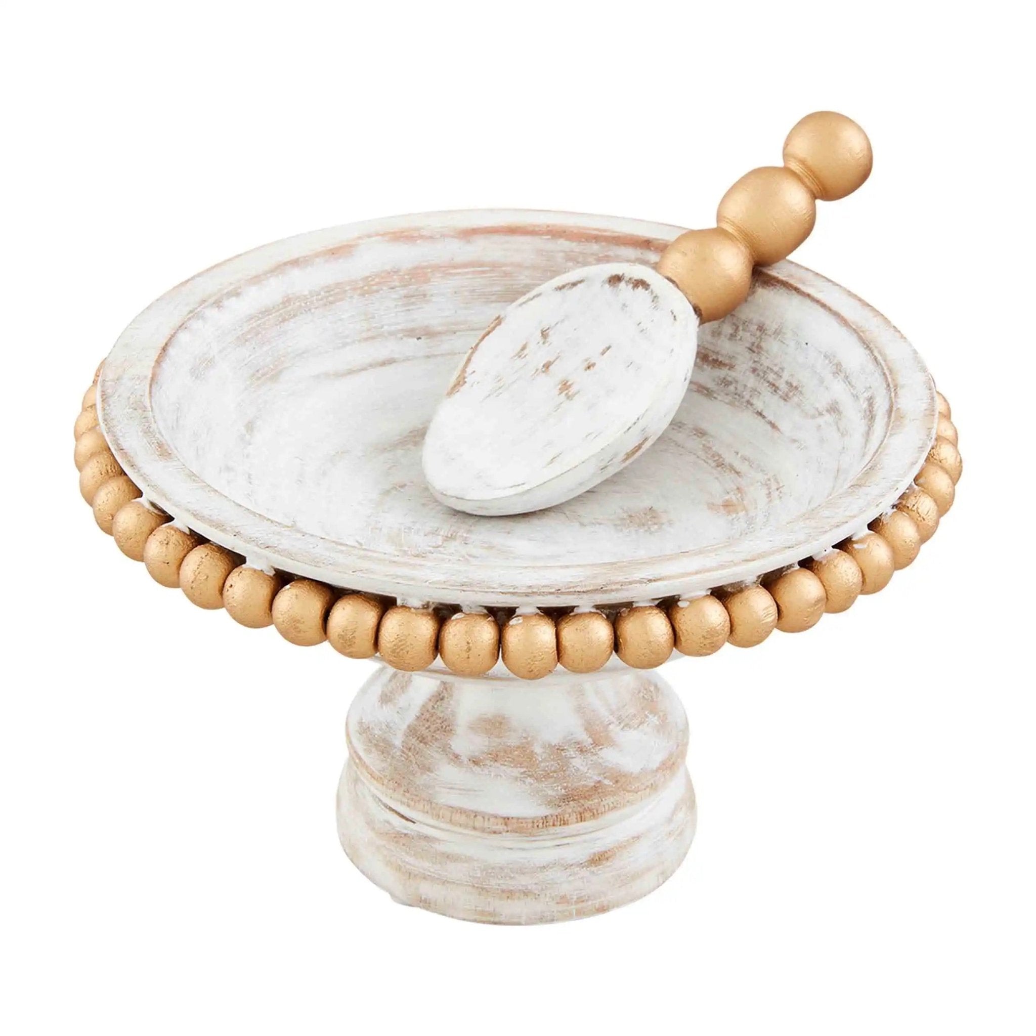 Gold Wood Beaded Candy Dish - Wick'ed Fragrance House