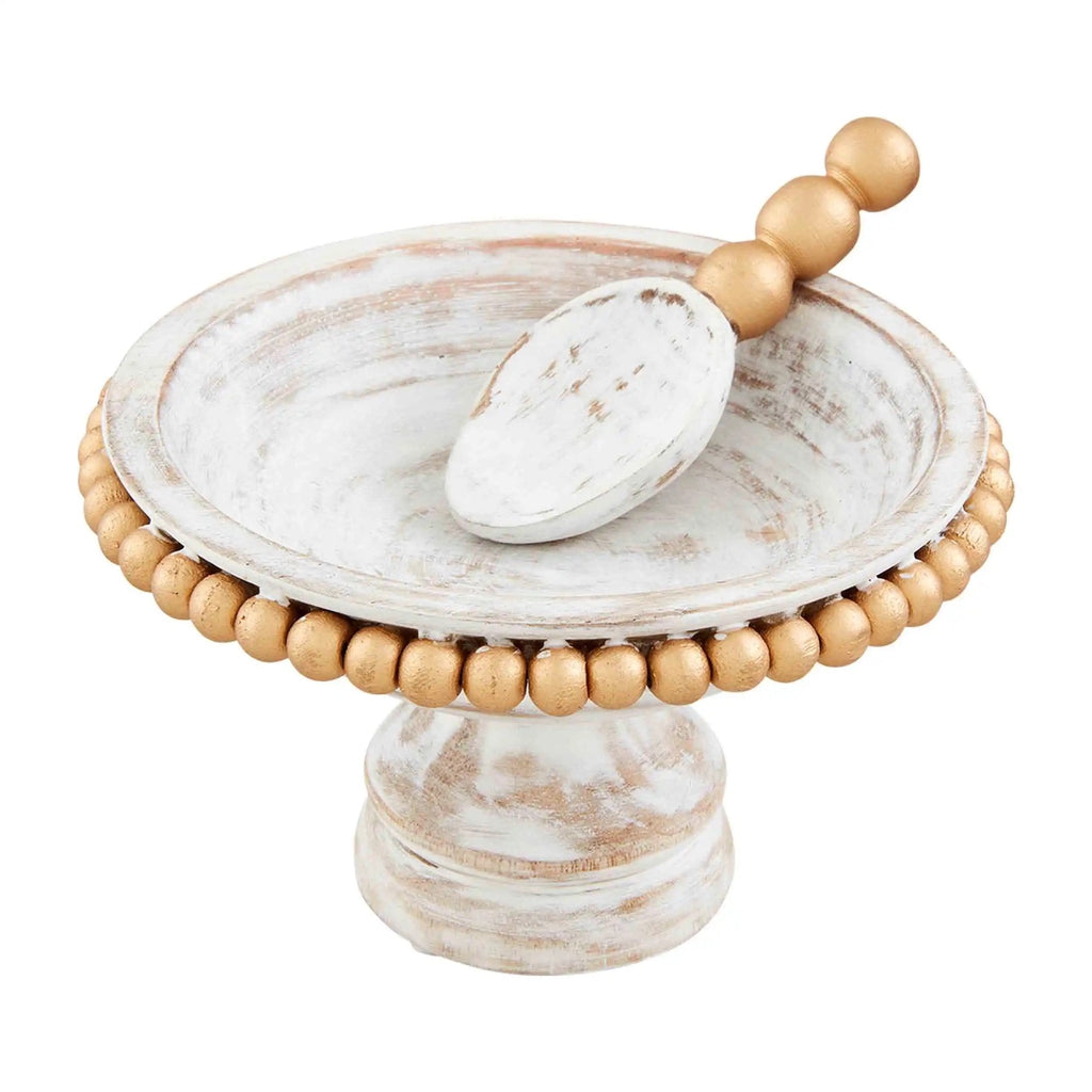 Gold Wood Beaded Candy Dish - Wick'ed Fragrance House