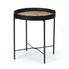 METAL & BANANA LEAF SIDE TABLE - Wick'ed Fragrance House
