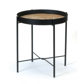 METAL & BANANA LEAF SIDE TABLE - Wick'ed Fragrance House