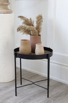 METAL & BANANA LEAF SIDE TABLE - Wick'ed Fragrance House