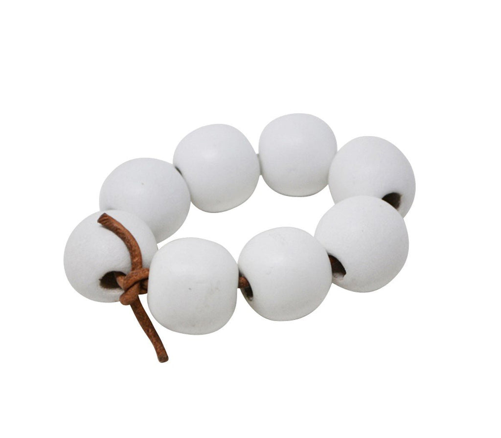 NAPKIN RING WHITE BEADS - Wick'ed Fragrance House