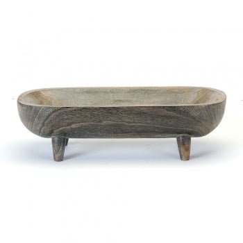 Oval Wood Carved Bowl - Wick'ed Fragrance House
