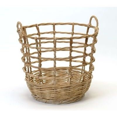 RATTAN OPEN WEAVE STORAGE BASKET - Wick'ed Fragrance House