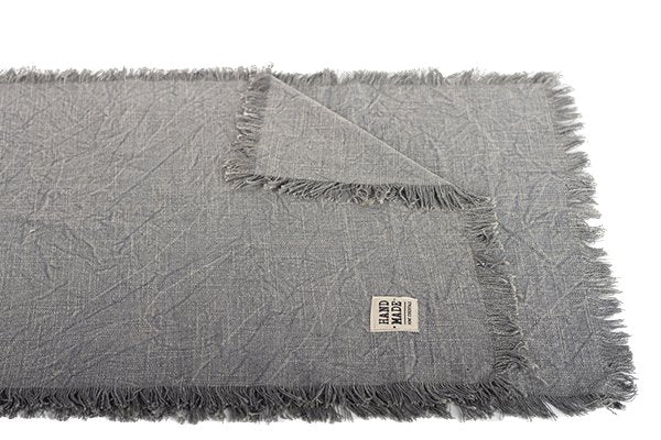 Stone Washed Table Runner, Grey - Wick'ed Fragrance House