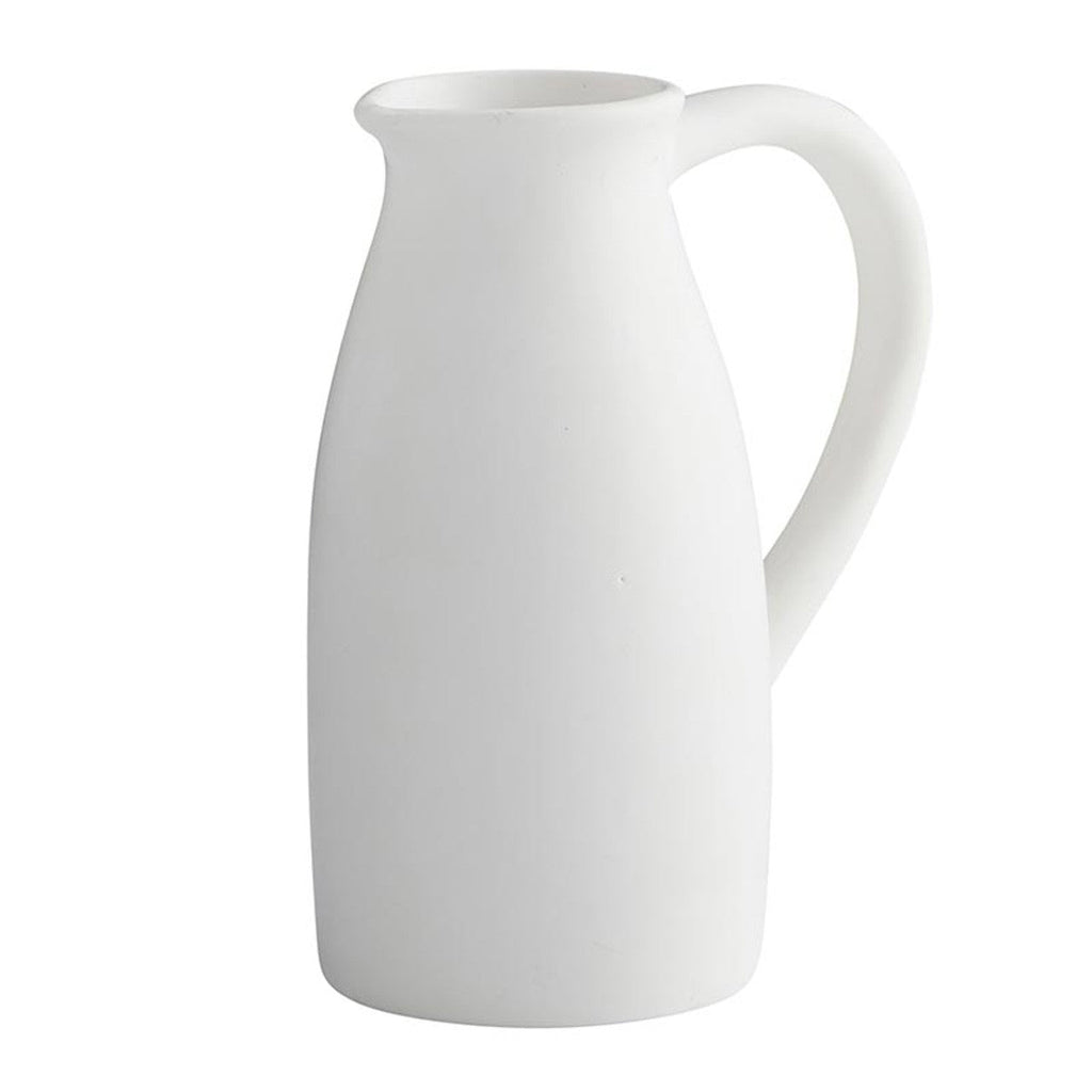 WHITE CERAMIC PITCHER - Wick'ed Fragrance House