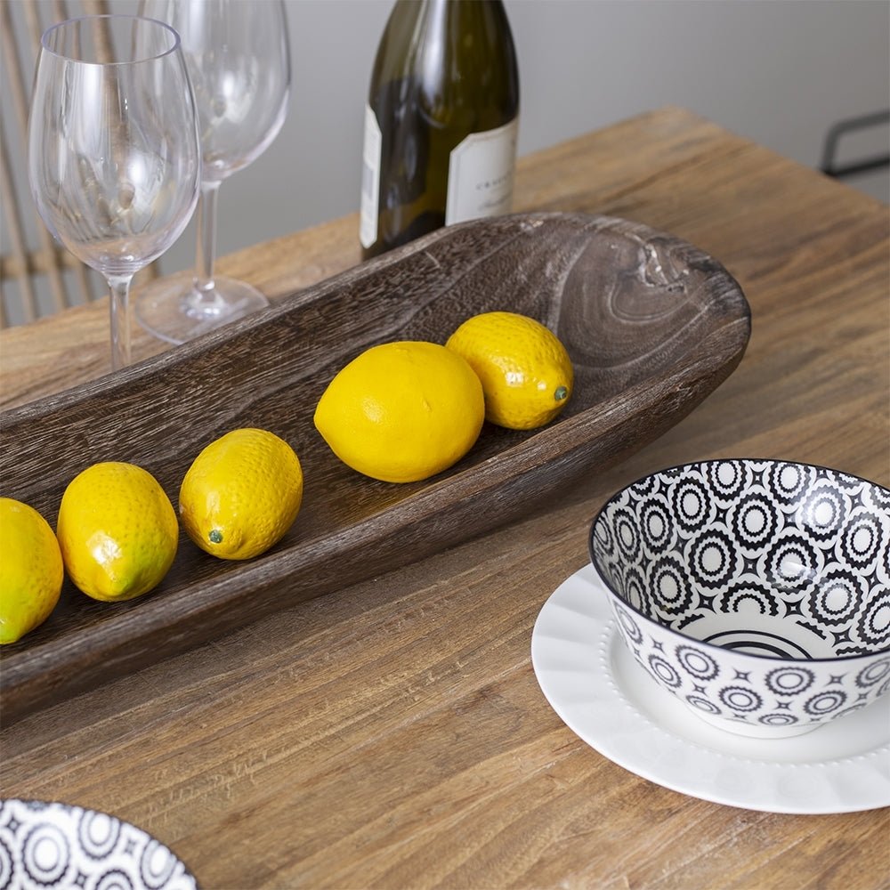 Wood Oval Bowl - Wick'ed Fragrance House