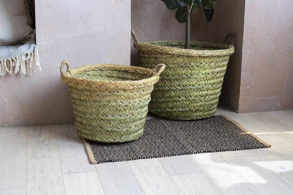 WOVEN ESPARTO GRASS UTILITY BASKET - Wick'ed Fragrance House